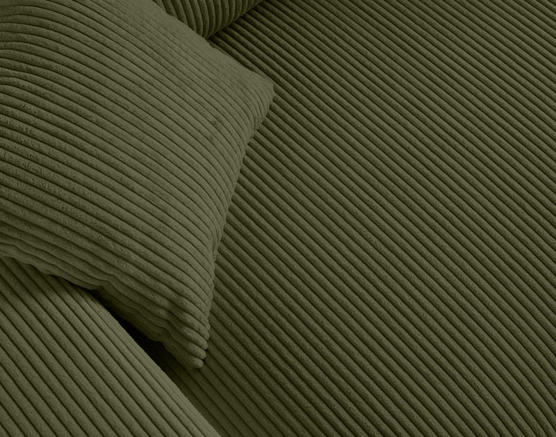 Garance - Canapé Droit - 2 Places - Velours Côtelé - Vert