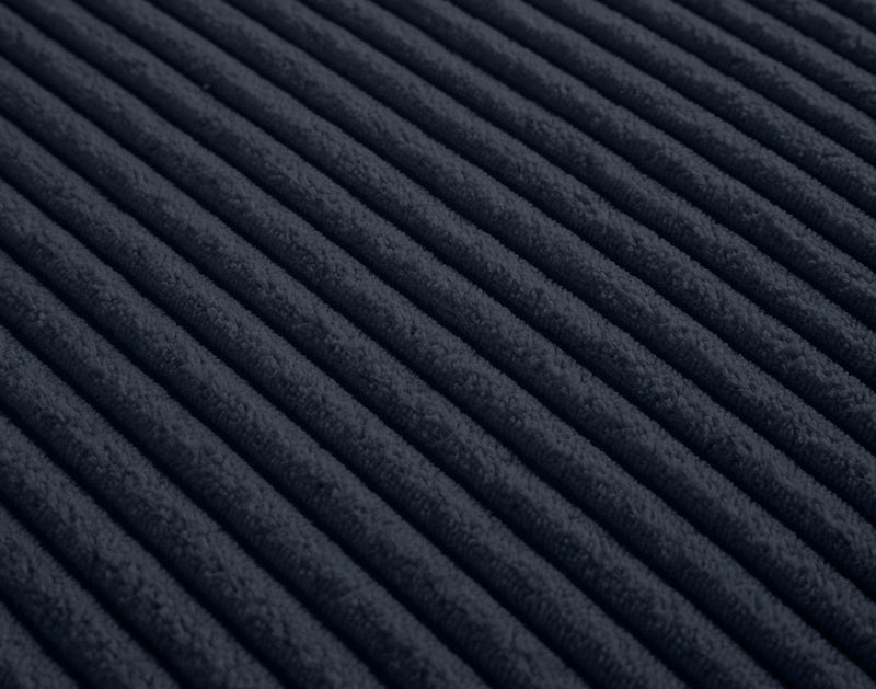 Garance - Canapé Droit - 2 Places - Velours Côtelé - Bleu Nuit