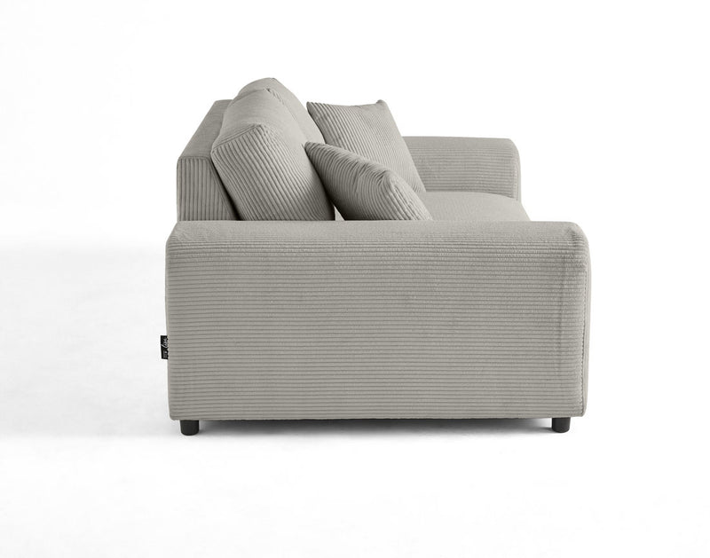 Garance - Sofá Recto - 2 Plazas - Pana - Gris Claro