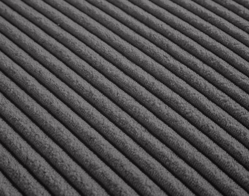 Garance - Canapé Droit - 2 Places - Velours Côtelé - Gris Foncé