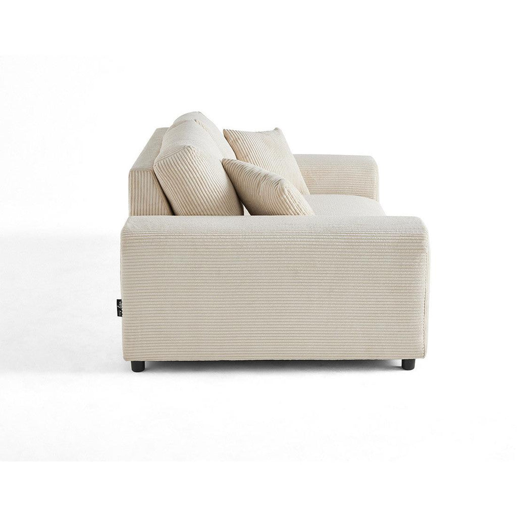 Garance - Canapé Droit - 2 Places - Velours Côtelé - Beige