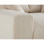 Garance - Canapé Droit - 2 Places - Velours Côtelé - Beige