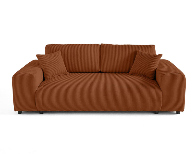 Garance - Sofá recto - 3 plazas - Pana - Terracota