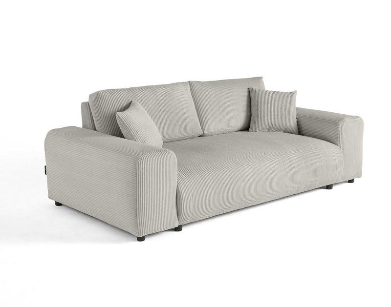 Garance - Sofá Recto - 3 Plazas - Pana - Gris Claro