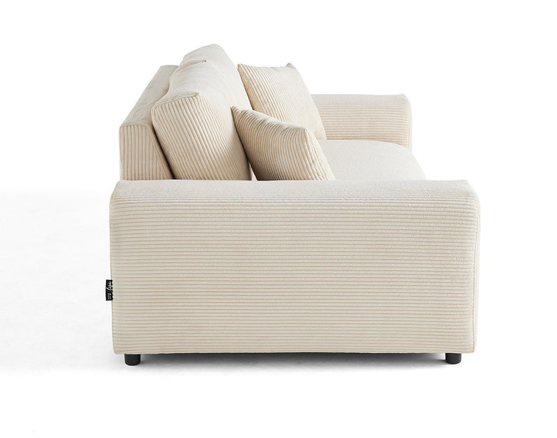 Garance - Sofá Recto - 3 Plazas - Pana - Beige