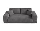 Garance - Canapé Droit - 3 Places - Velours Côtelé - Gris Foncé