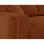 Garance - Canapé Droit - 3 Places - Velours Côtelé - Terracotta