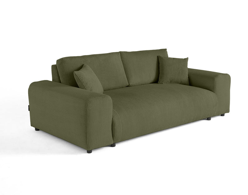 Garance - Sofá Recto - 3 Plazas - Pana - Verde