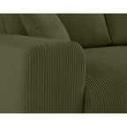 Garance - Canapé Droit - 3 Places - Velours Côtelé - Vert