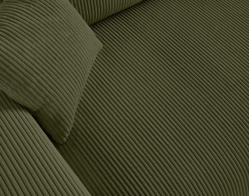 Garance - Sofá Recto - 3 Plazas - Pana - Verde