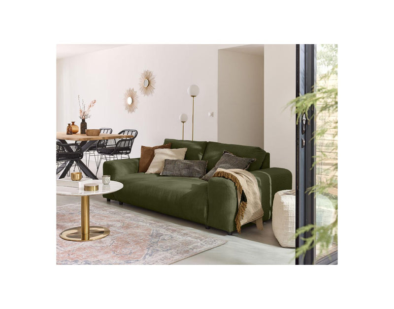 Garance - Sofá Recto - 3 Plazas - Pana - Verde