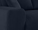 Garance - Canapé Droit - 3 Places - Velours Côtelé - Bleu Nuit
