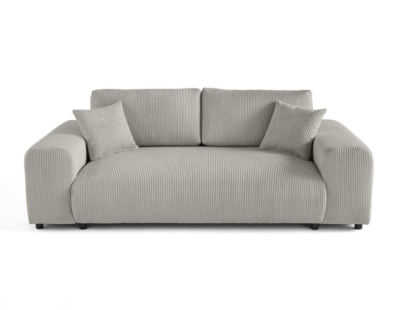Garance - Sofá Recto - 3 Plazas - Pana - Gris Claro