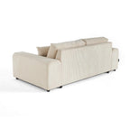 Garance - Canapé Droit - 3 Places - Velours Côtelé - Beige