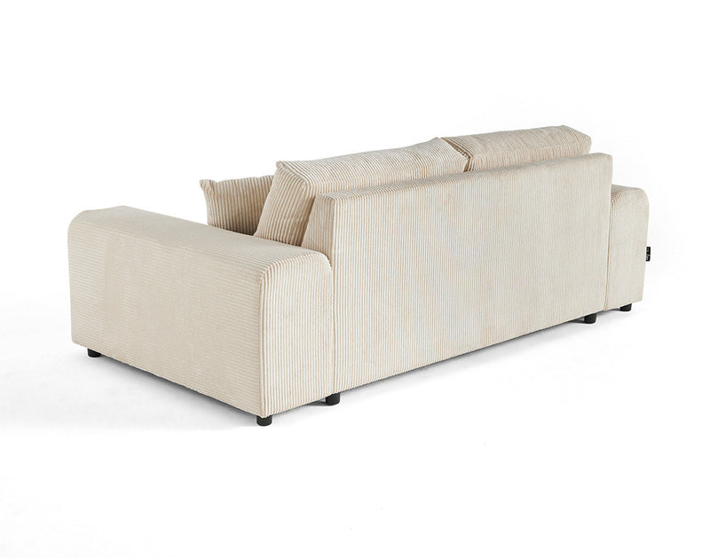 Garance - Sofá Recto - 3 Plazas - Pana - Beige