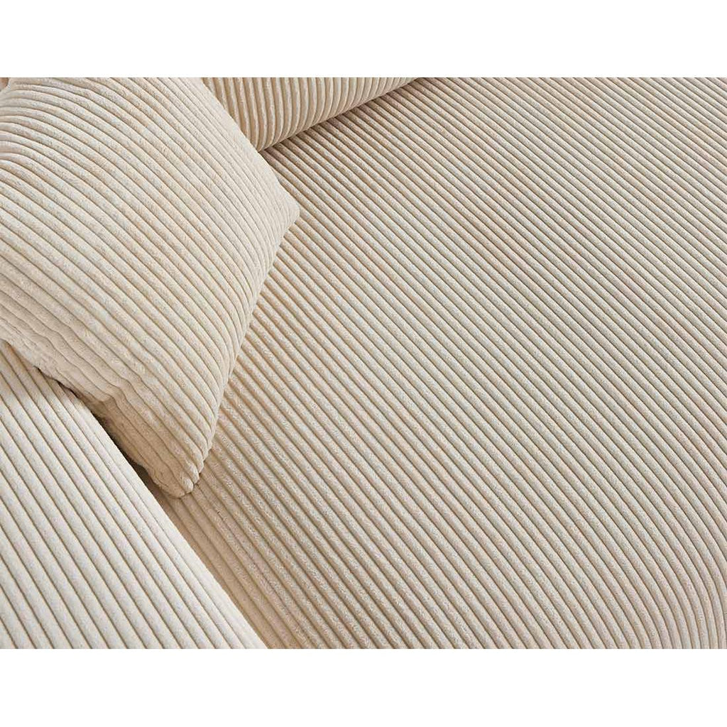 Garance - Canapé Droit - 3 Places - Velours Côtelé - Beige