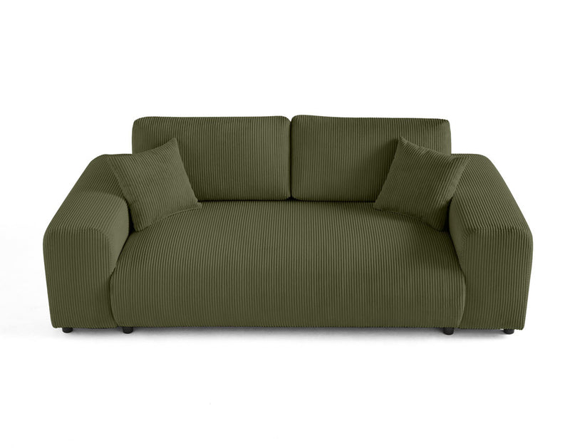 Garance - Sofá Recto - 3 Plazas - Pana - Verde