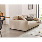 Garance - Canapé Droit - 3 Places - Velours Côtelé - Beige