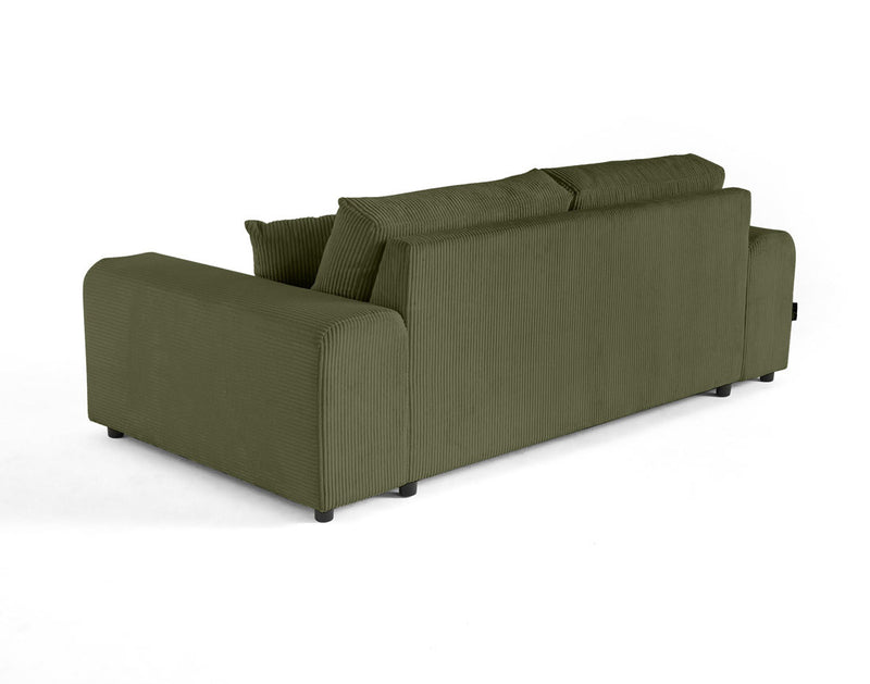 Garance - Sofá Recto - 3 Plazas - Pana - Verde