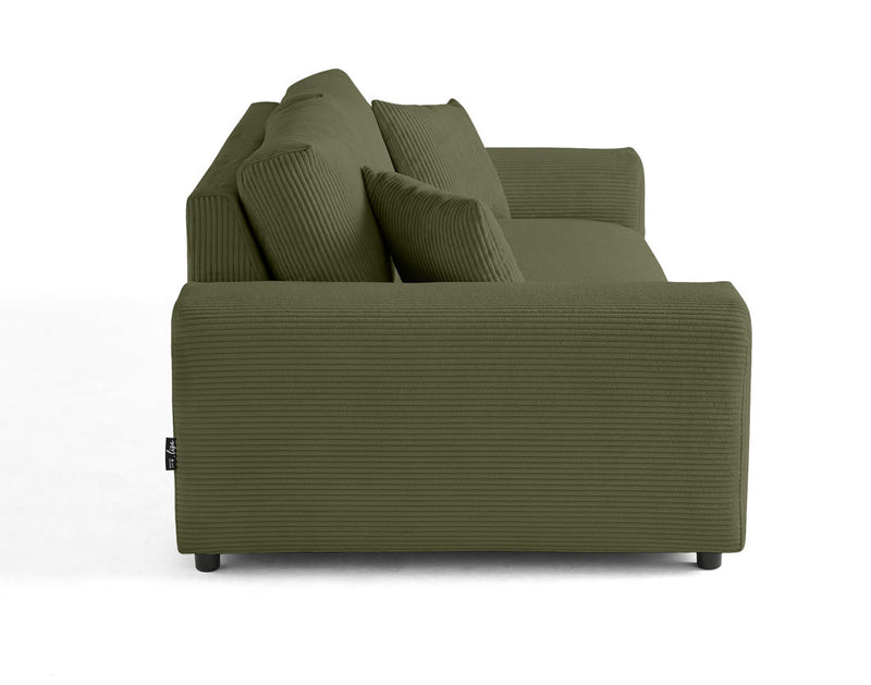 Garance - Sofá Recto - 3 Plazas - Pana - Verde