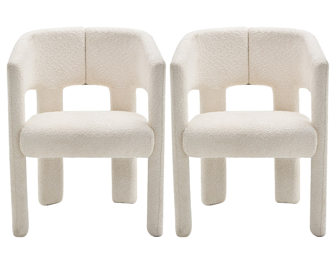 Gaspard - Lot De 2 Fauteuils - Tissu Bouclette - Beige
