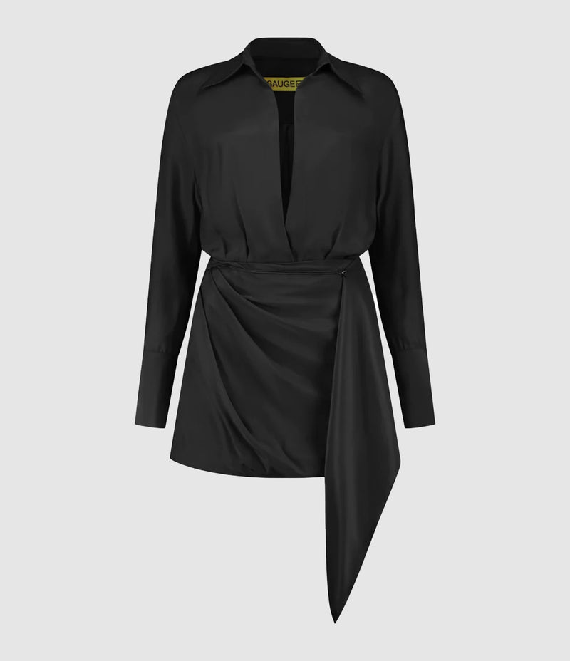 Gauge81 - Robe Courte Gravia Soie Noir - Femme
