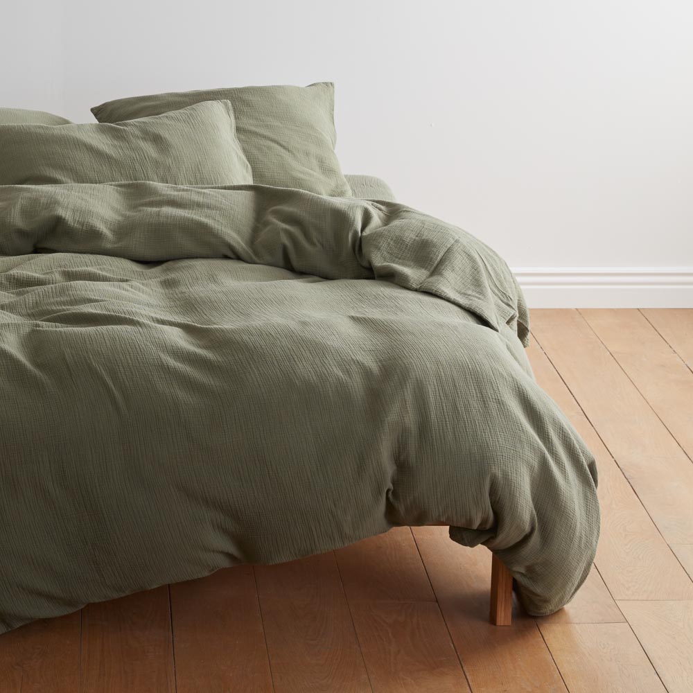 Duvet Cover - Cotton Gauze - Forest Green