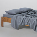 Drap Housse En Gaze De Coton 185G/M² - Bleu Givre