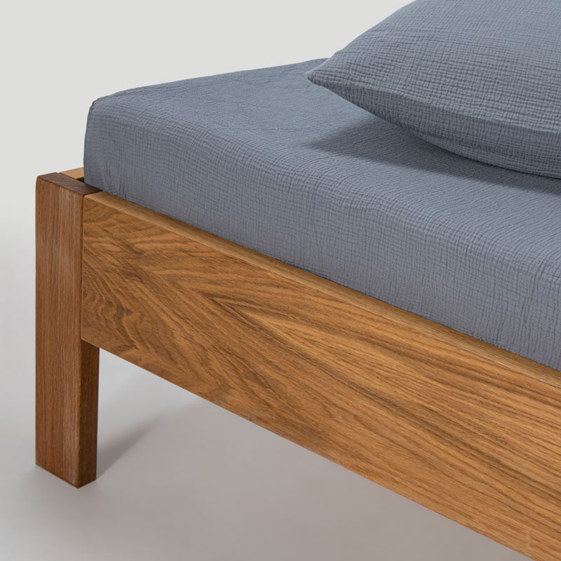 Drap Housse En Gaze De Coton 185G/M² - Bleu Givre