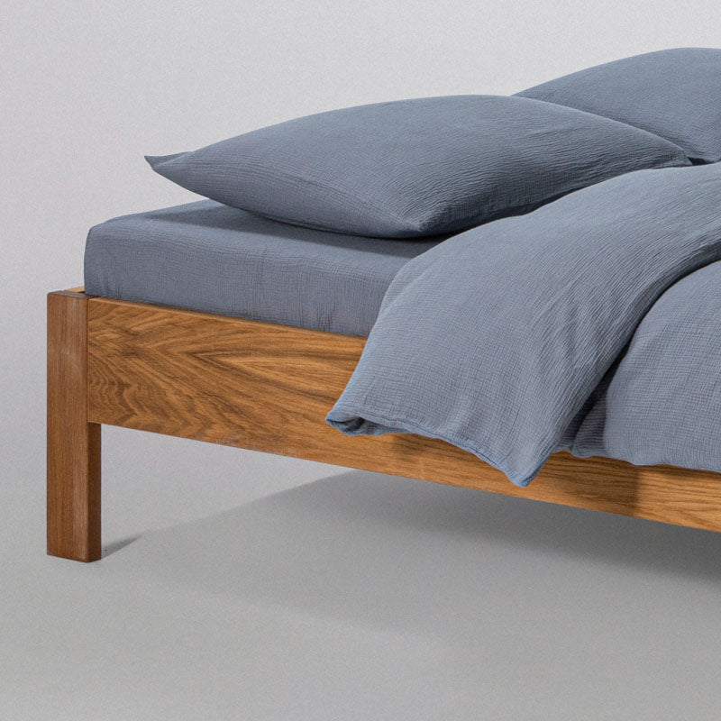 Drap Housse En Gaze De Coton 185G/M² - Bleu Givre