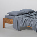 Drap Plat En Gaze De Coton 185G/M² - Bleu Givre