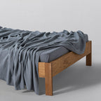 Drap Plat - En Gaze De Coton 185G/M² - Bleu Givre