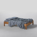 Drap Plat - En Gaze De Coton 185G/M² - Bleu Givre