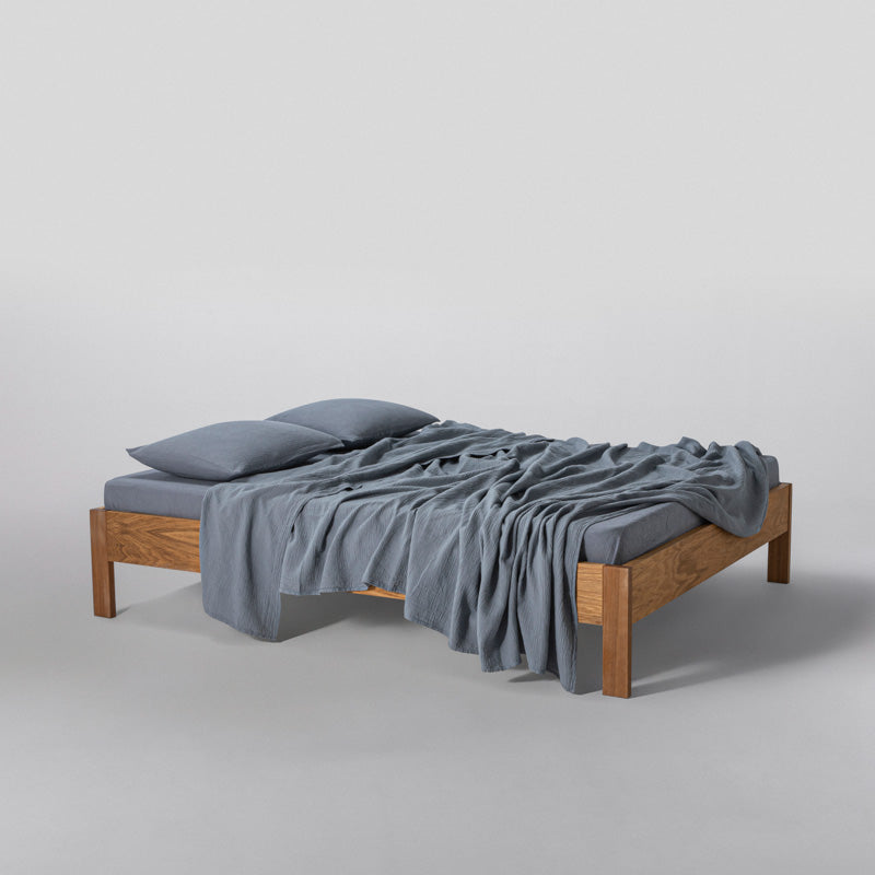 Drap Plat - En Gaze De Coton 185G/M² - Bleu Givre