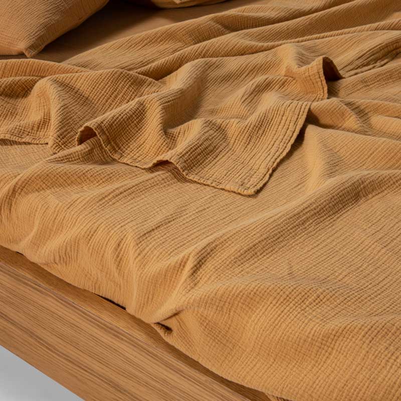 Drap Plat En Gaze De Coton 185G/M² - Miel