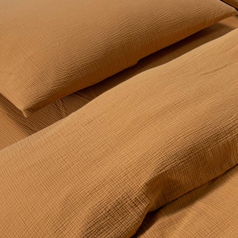 Drap Housse En Gaze De Coton 185G/M² - Miel