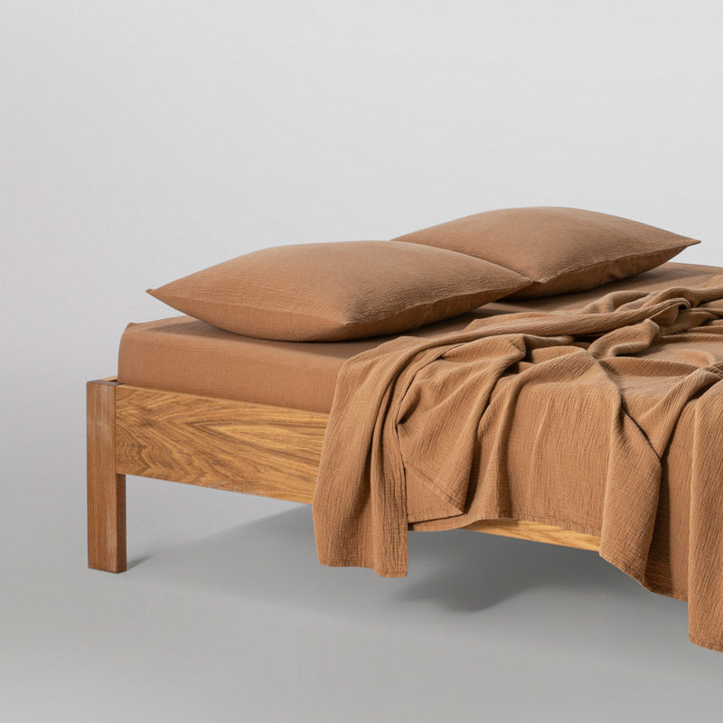 Drap Plat En Gaze De Coton 185G/M² - Noisettes