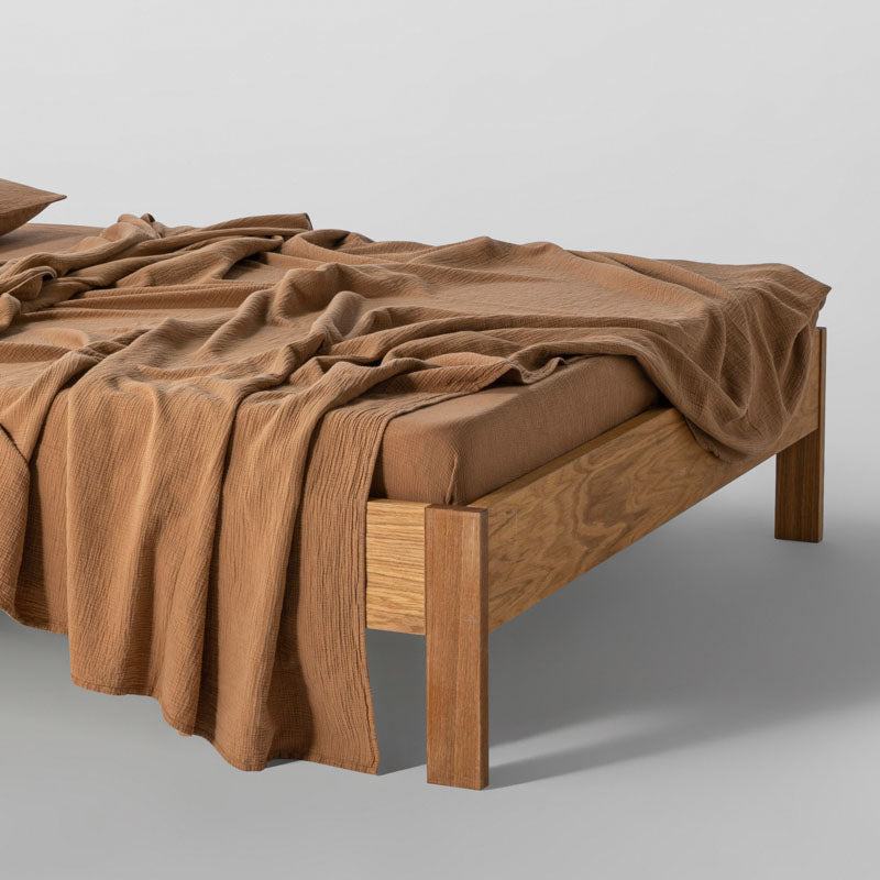 Drap Plat En Gaze De Coton 185G/M² - Noisettes