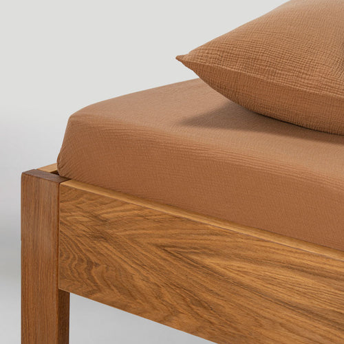 Drap Housse En Gaze De Coton 185G/M² - Noisettes