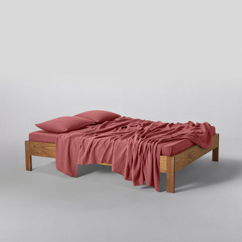 Drap Plat - En Gaze De Coton 185G/M² - Rose Brique