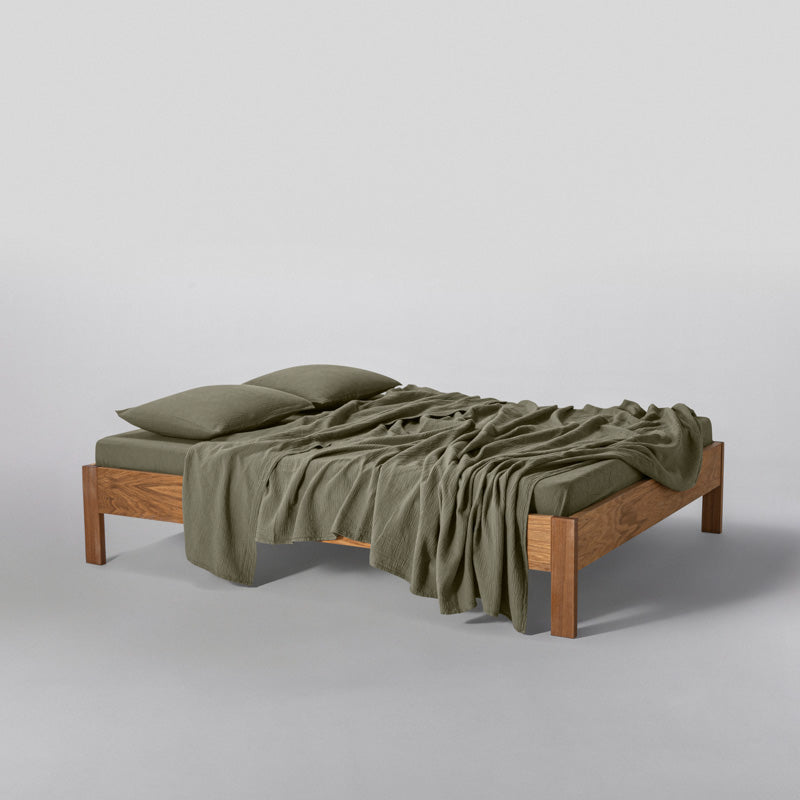 Drap Plat En Gaze De Coton 185G/M² - Vert Forêt