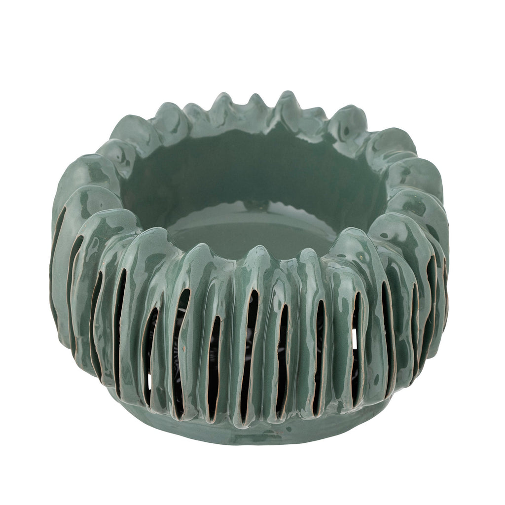 Mavel - Set of 2 Plant Pot Covers - Green - Stoneware