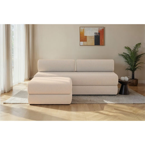 Canapé D'Angle Gemma - 4 Places - Tissu Lisse