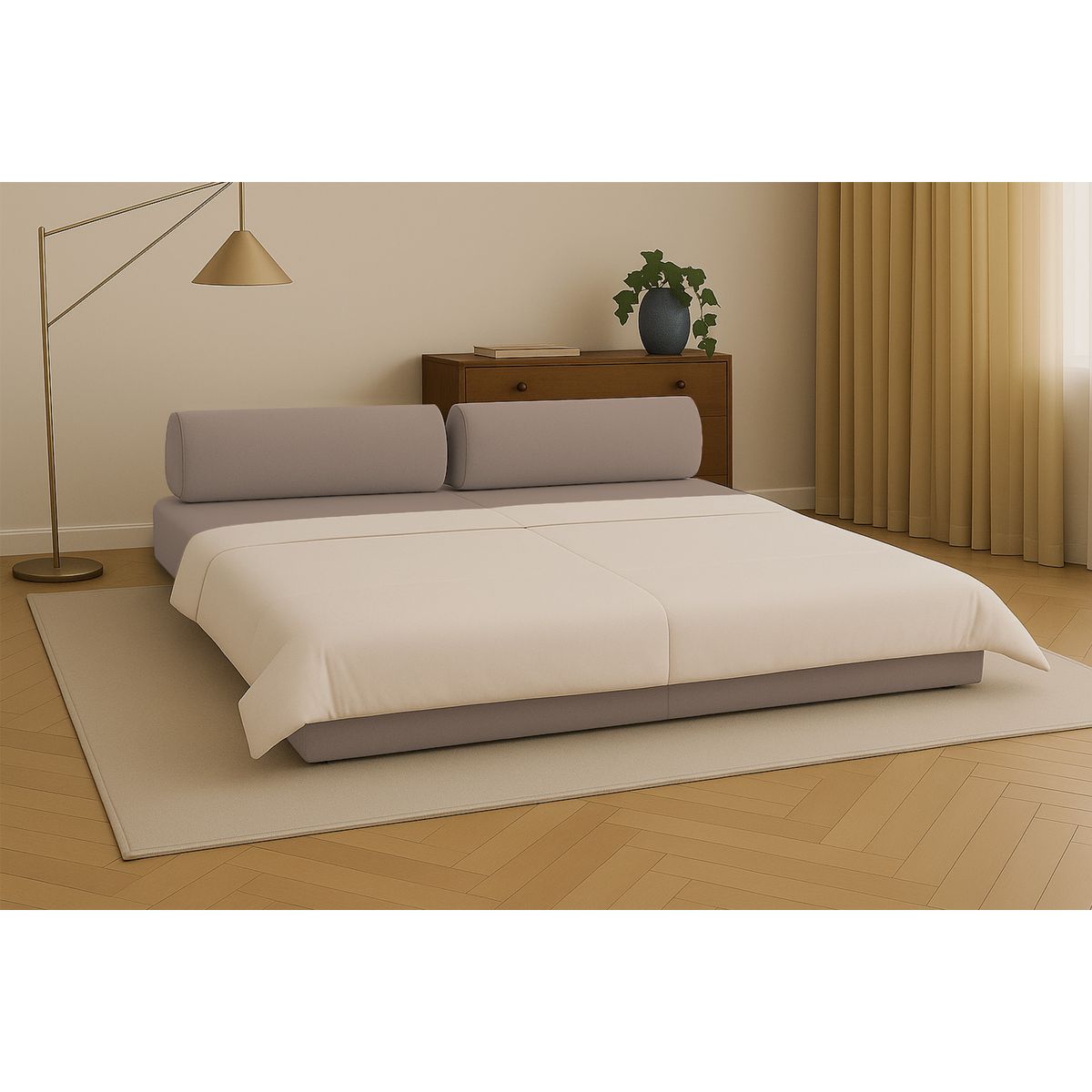 Canapé Droit Gemma - 3 Places - Tissu Lisse
