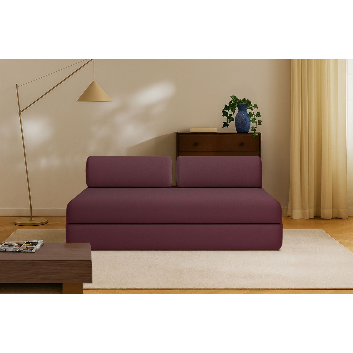 Canapé Droit Gemma - 3 Places - Tissu Lisse