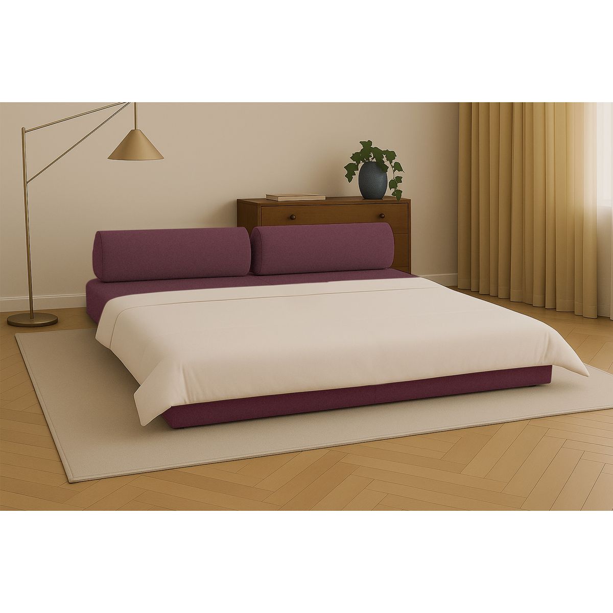 Canapé Droit Gemma - 3 Places - Tissu Lisse