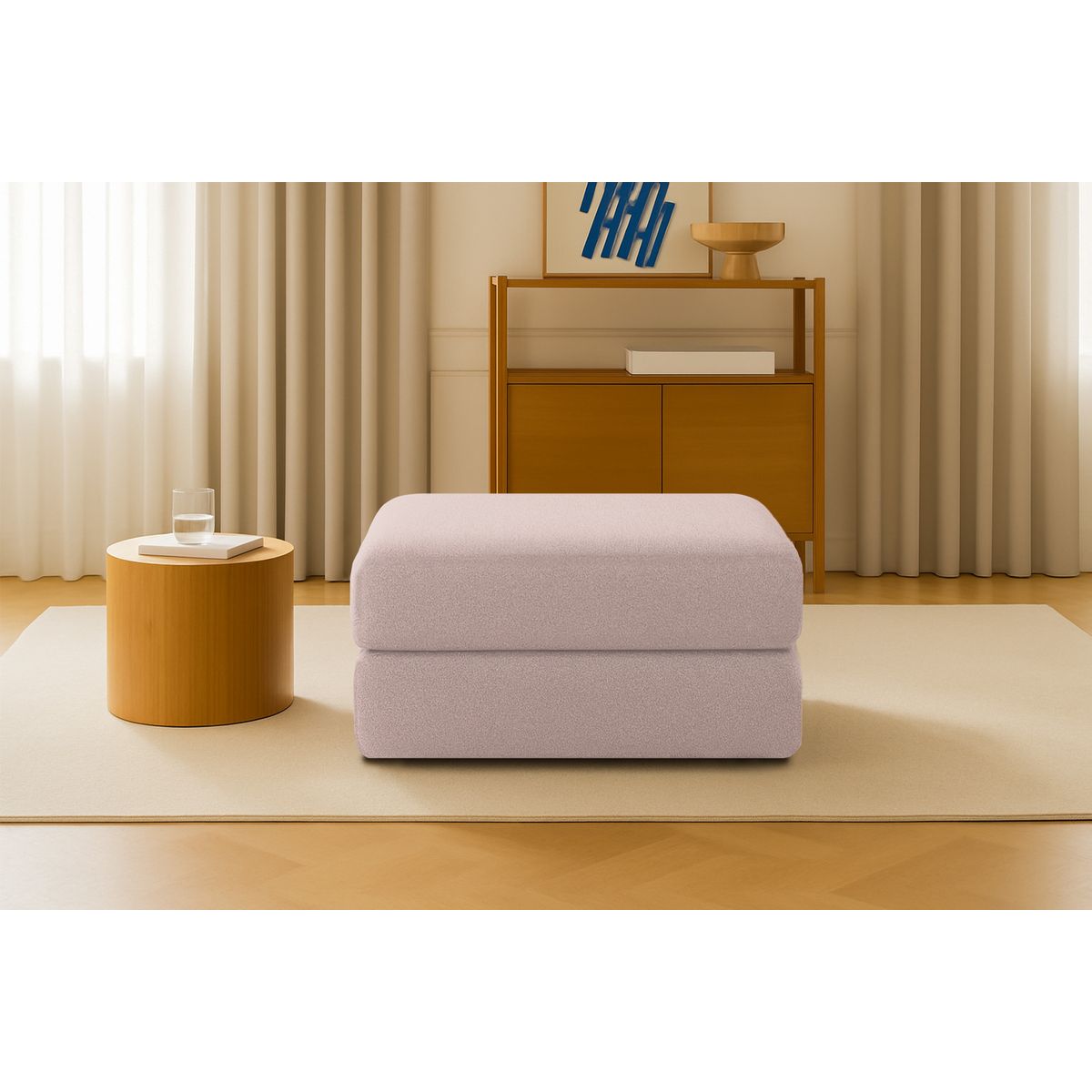 Gemma Pouf - Smooth Fabric