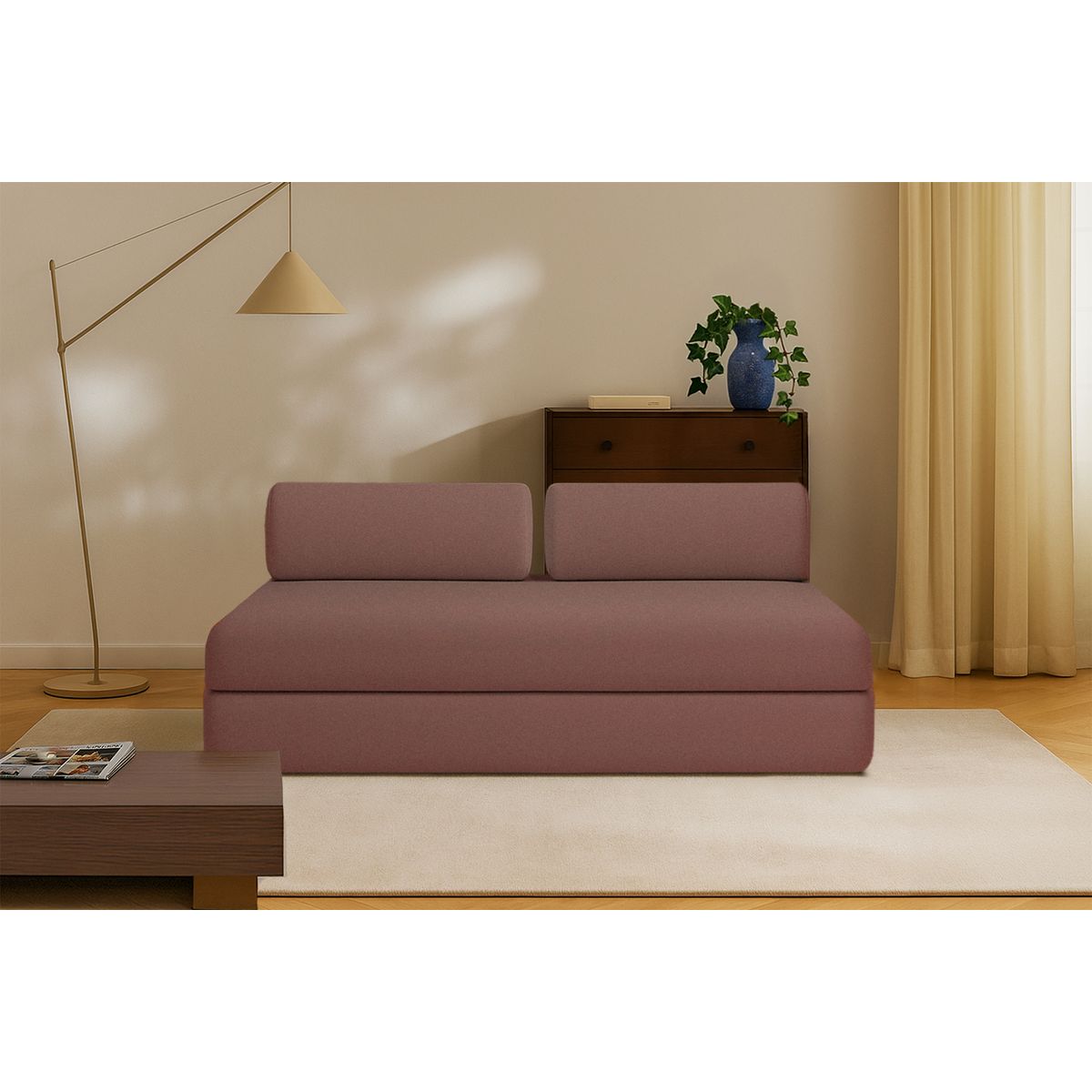 Canapé Droit Gemma - 3 Places - Tissu Lisse