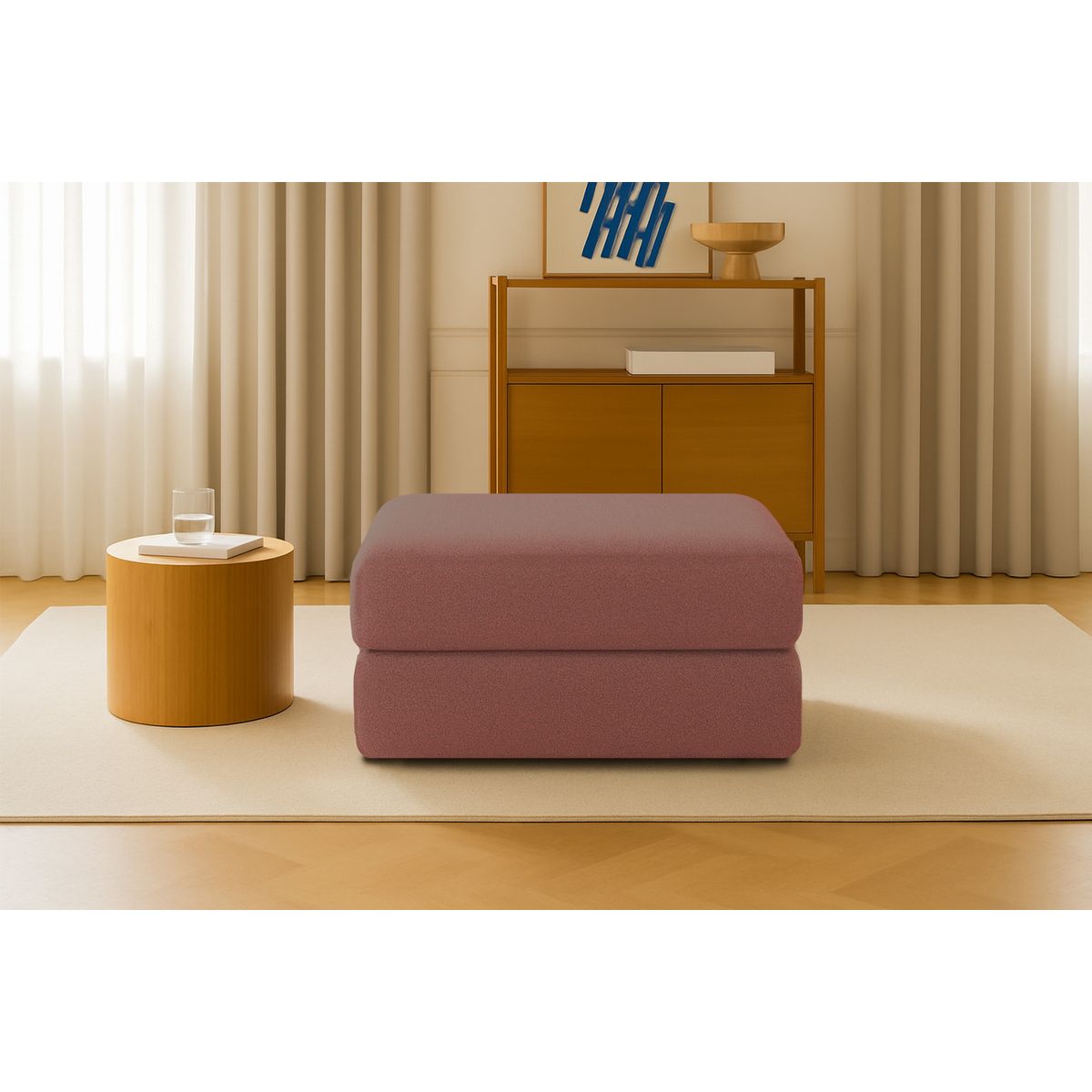 Gemma Pouf - Smooth Fabric
