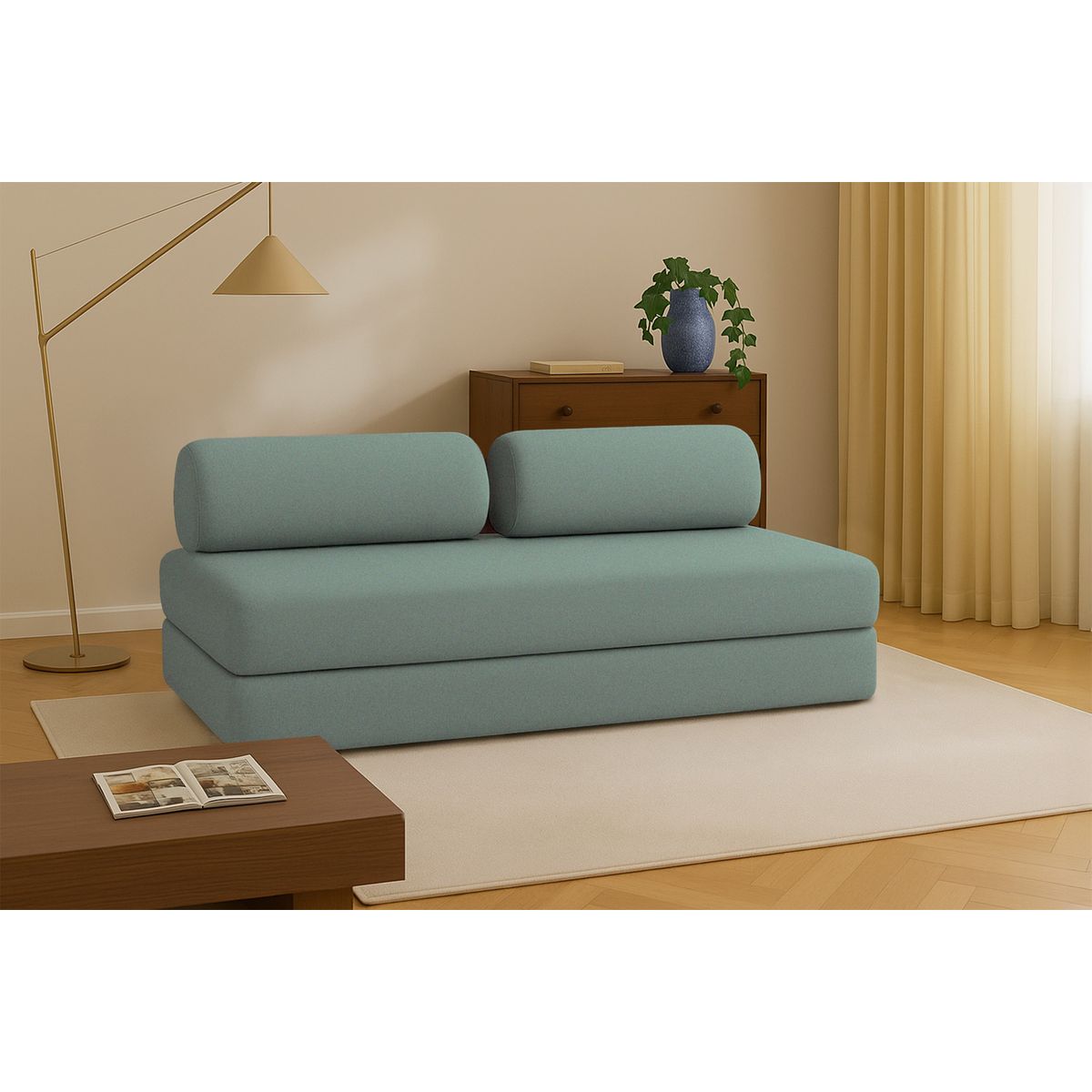 Canapé Droit Gemma - 3 Places - Tissu Lisse